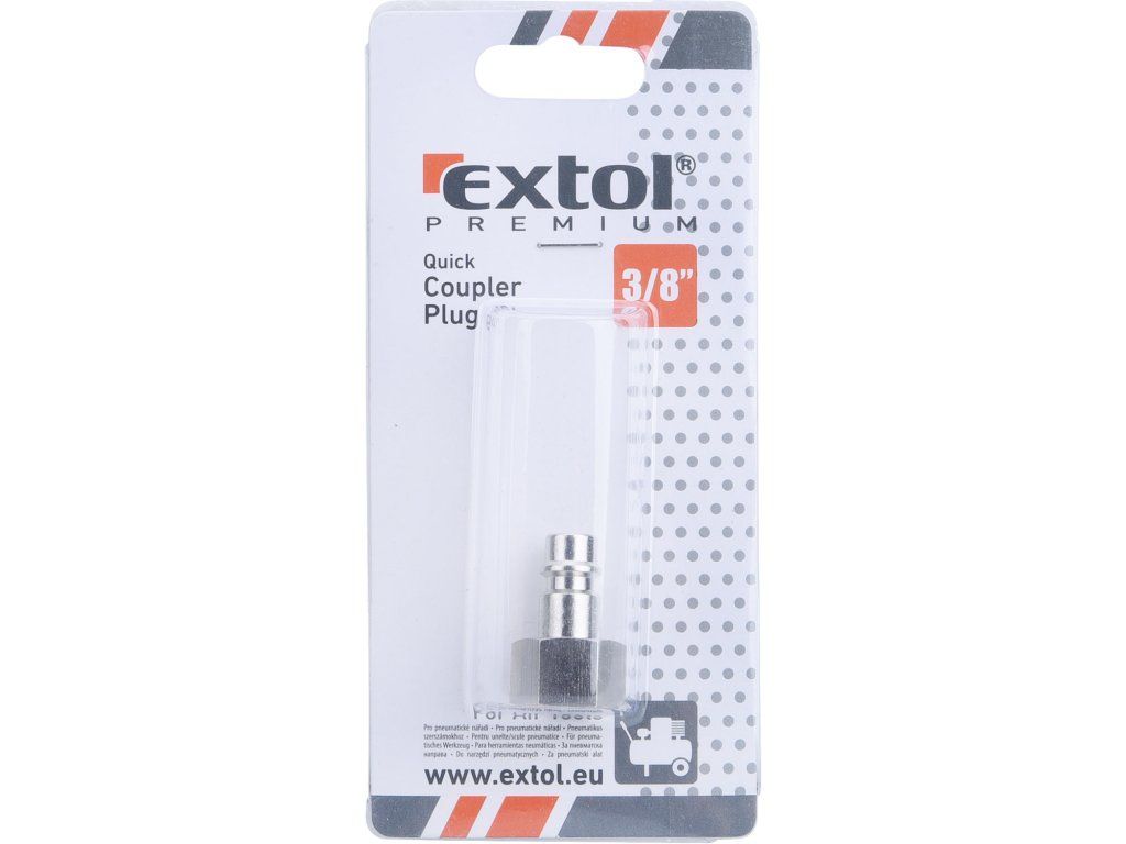 EXTOL PREMIUM vsuvka G-3/8 vnitřní závit — detail závitu a mosazného těla rychlospojky