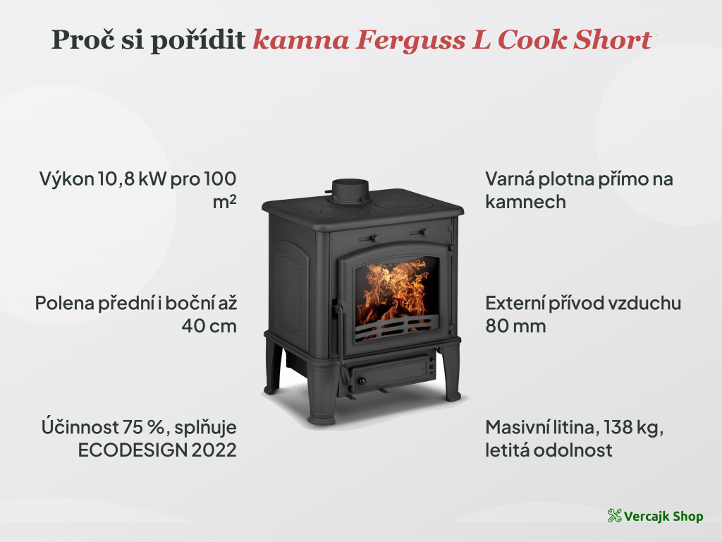 Externí přívod vzduchu 80 mm u kamen Ferguss L Cook Short