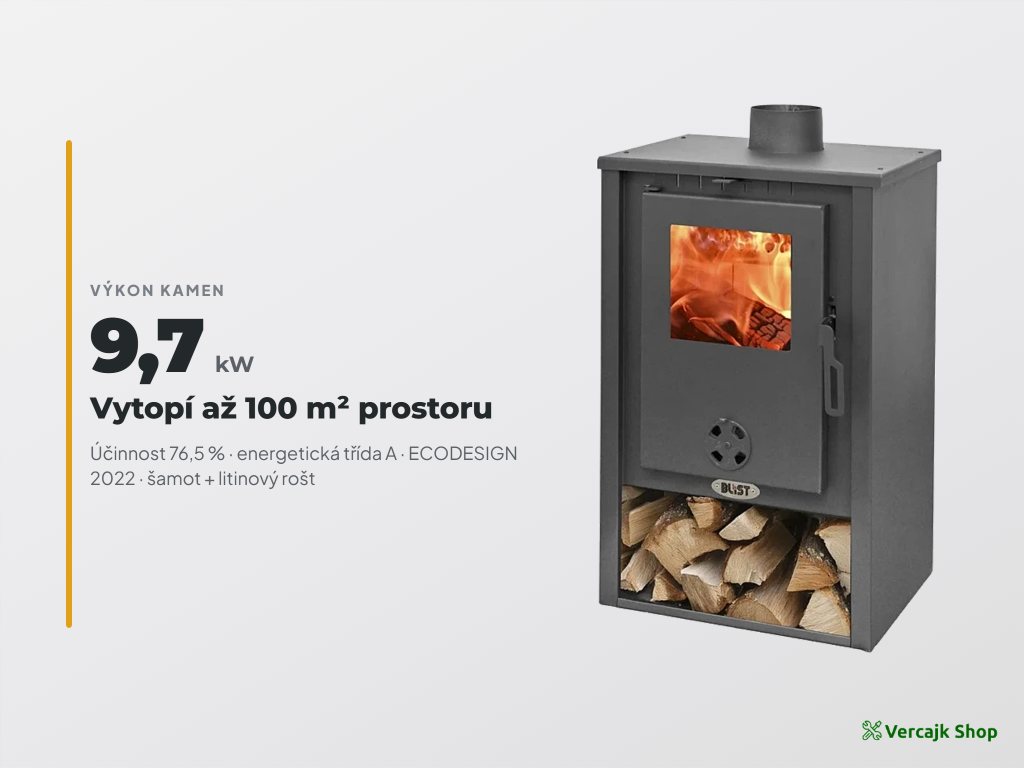 BLIST B1 v provozu — kompaktní kamna na dřevo v chalupě