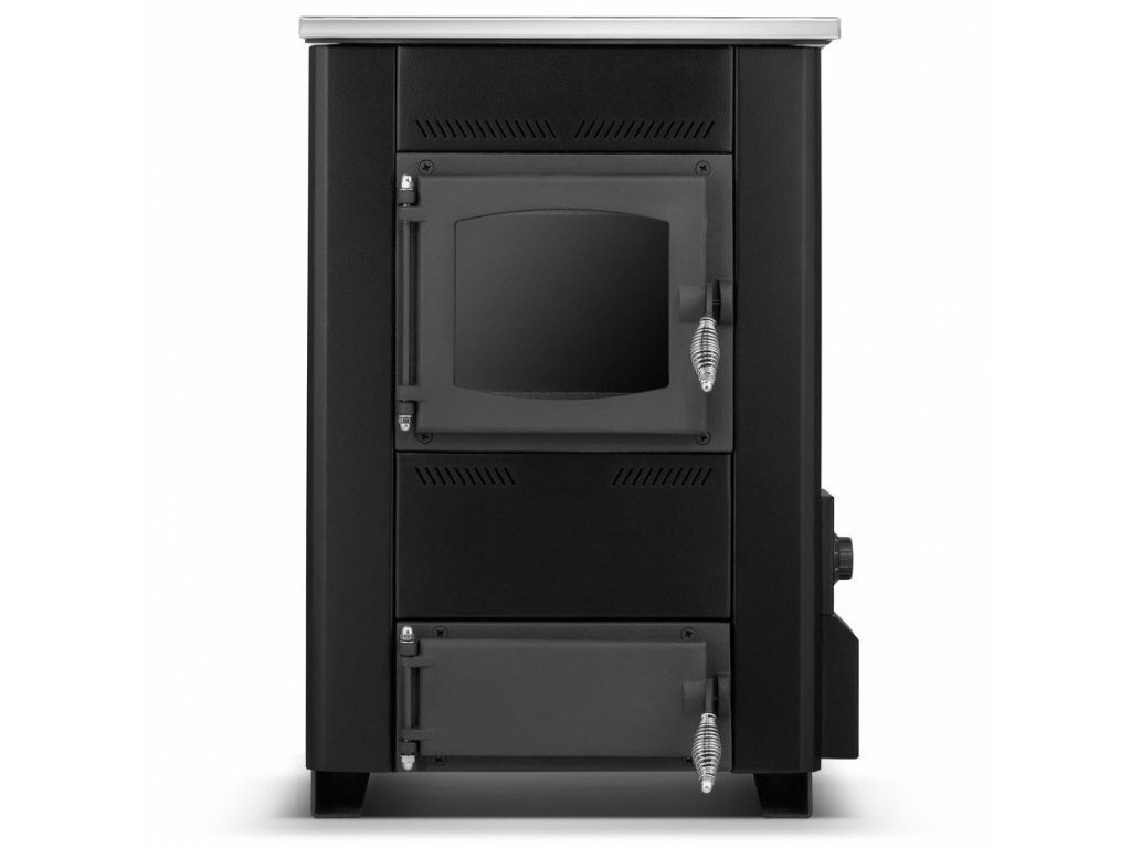 Sporák / kotel s varnou deskou a výměníkem TEMY ES 15 kW — černý