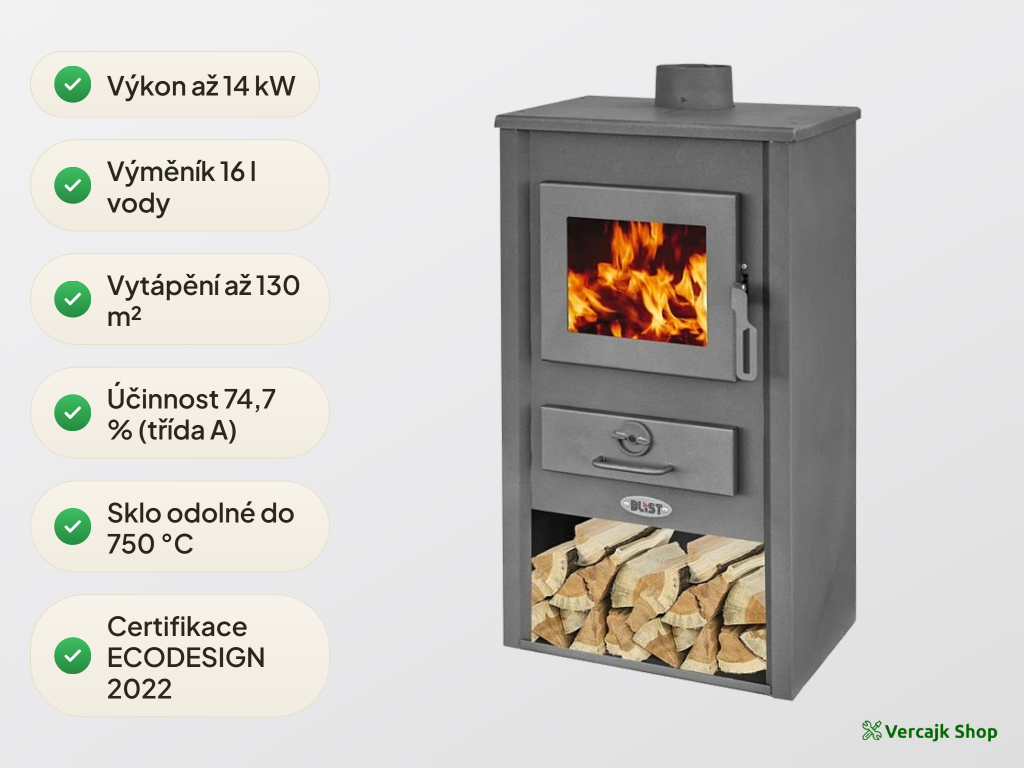 BLIST B2 E v provozu — krbová kamna jako hlavní zdroj tepla v domě
