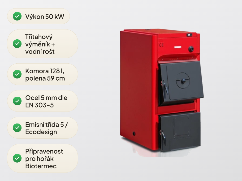 Výhody kotle Termomont TKU 3-W PRO 50 kW