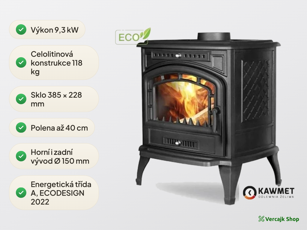 Bezpečná instalace kamen KAWMET P7 na nehořlavou podložku