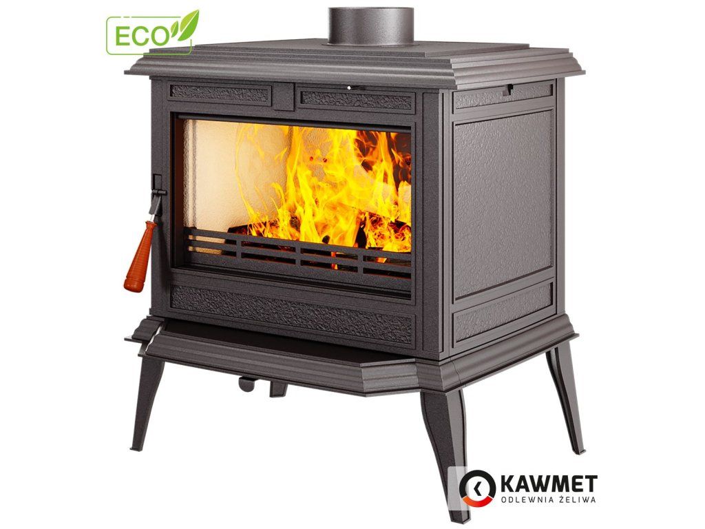 Litinová krbová kamna PREMIUM PROMETEUS S11 ECO 8 kW s panoramatickým sklem ROBAX