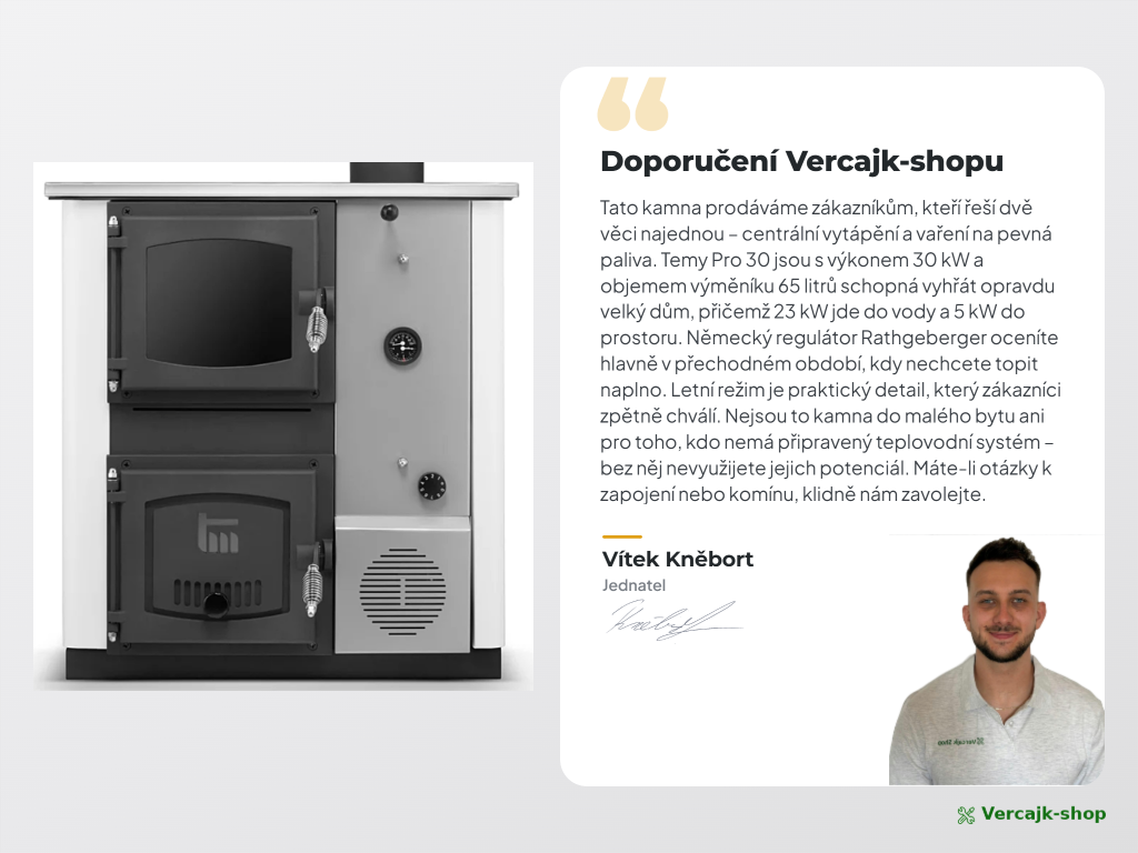TEMY PRO 30 kW — kotel s výměníkem připravený k zapojení