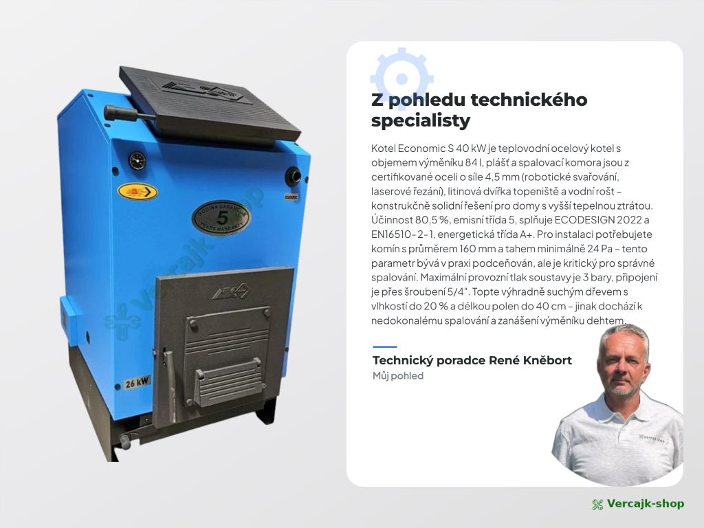 Výhody kotle ECONOMIC S 40 kW