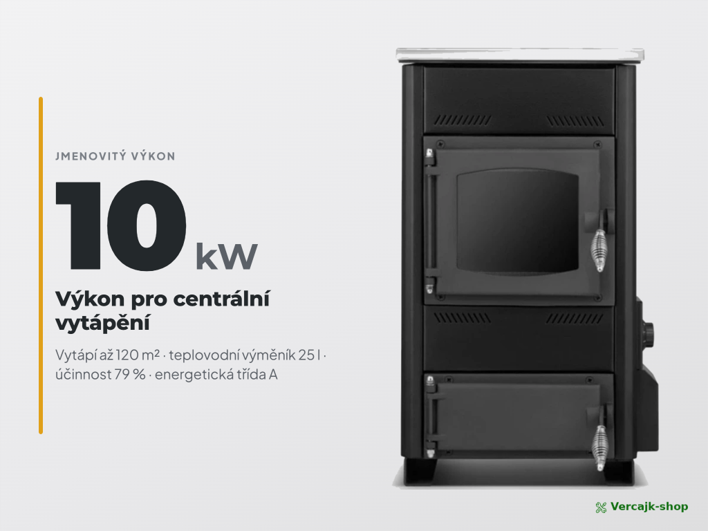 TEMY ES 10 kW — sporák s výměníkem v kuchyni