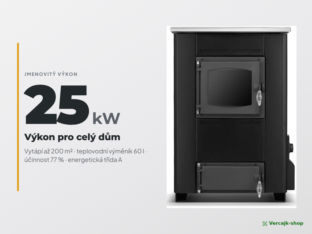 TEMY ES 25 kW — sporák s výměníkem v kuchyni