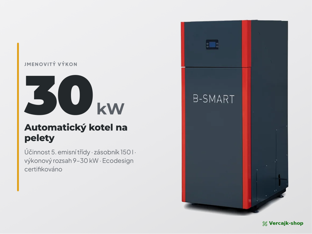 Instalace kotle B-Smart 30 kW v kotelně — připojení topné soustavy