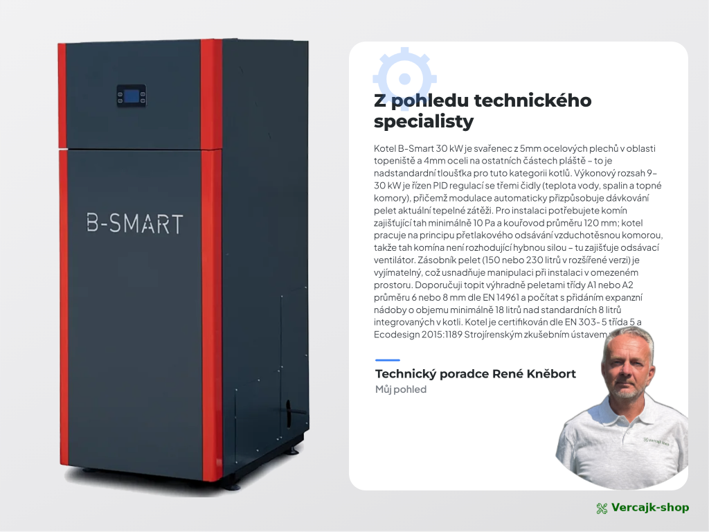 Čištění hořáku a popelníku kotle B-Smart 30 kW