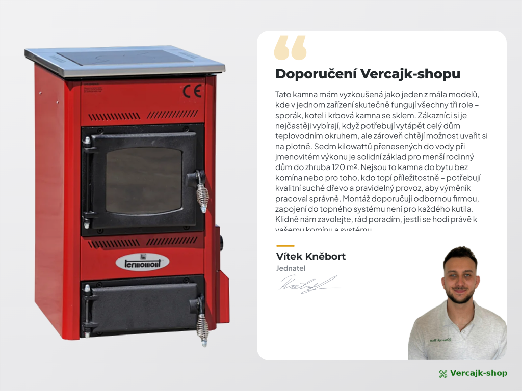 TEMY ES 10 kW — sporák připravený k zapojení do soustavy