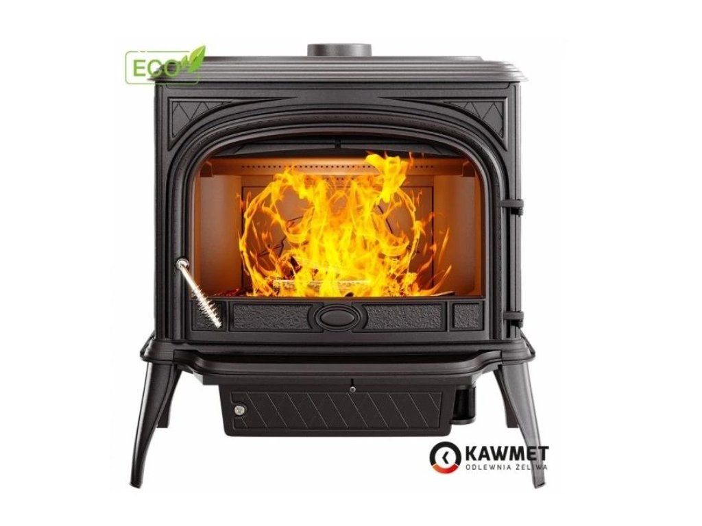 Litinová krbová kamna PREMIUM NIKA S5 ECO 11,3 kW s panoramatickým sklem ROBAX