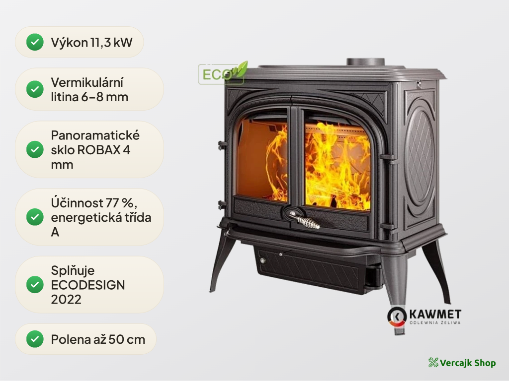 Kamna PREMIUM ARES S7 v obývacím pokoji