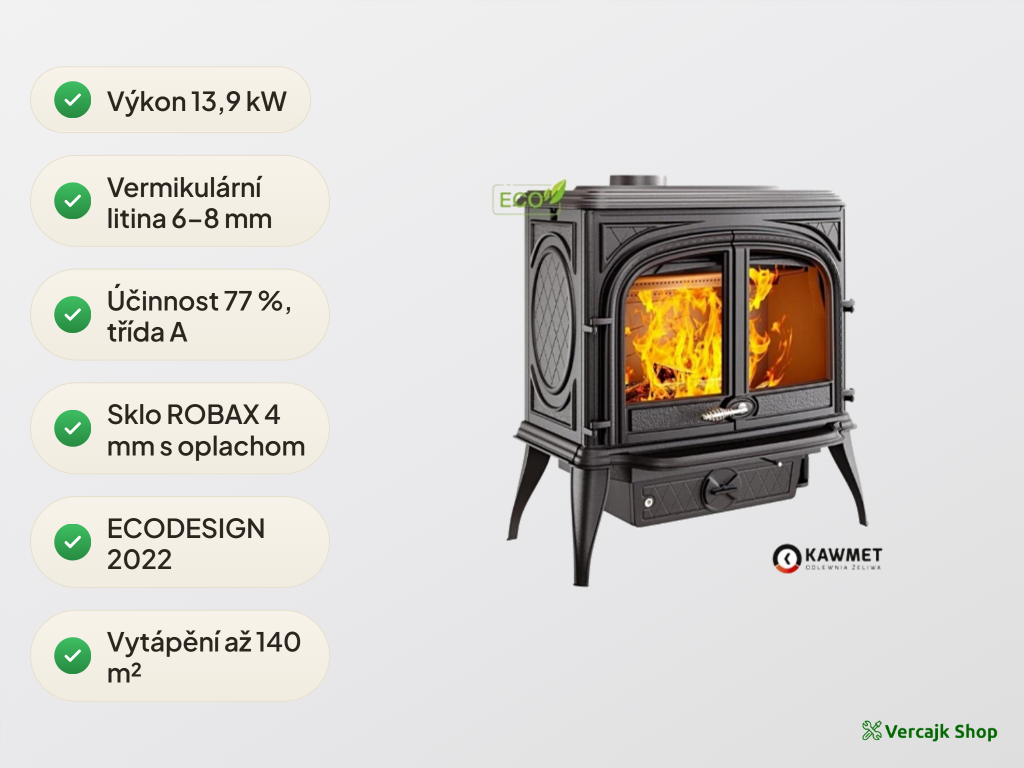 Napojení kamen HELIOS S8 ECO na kouřovod 150 mm