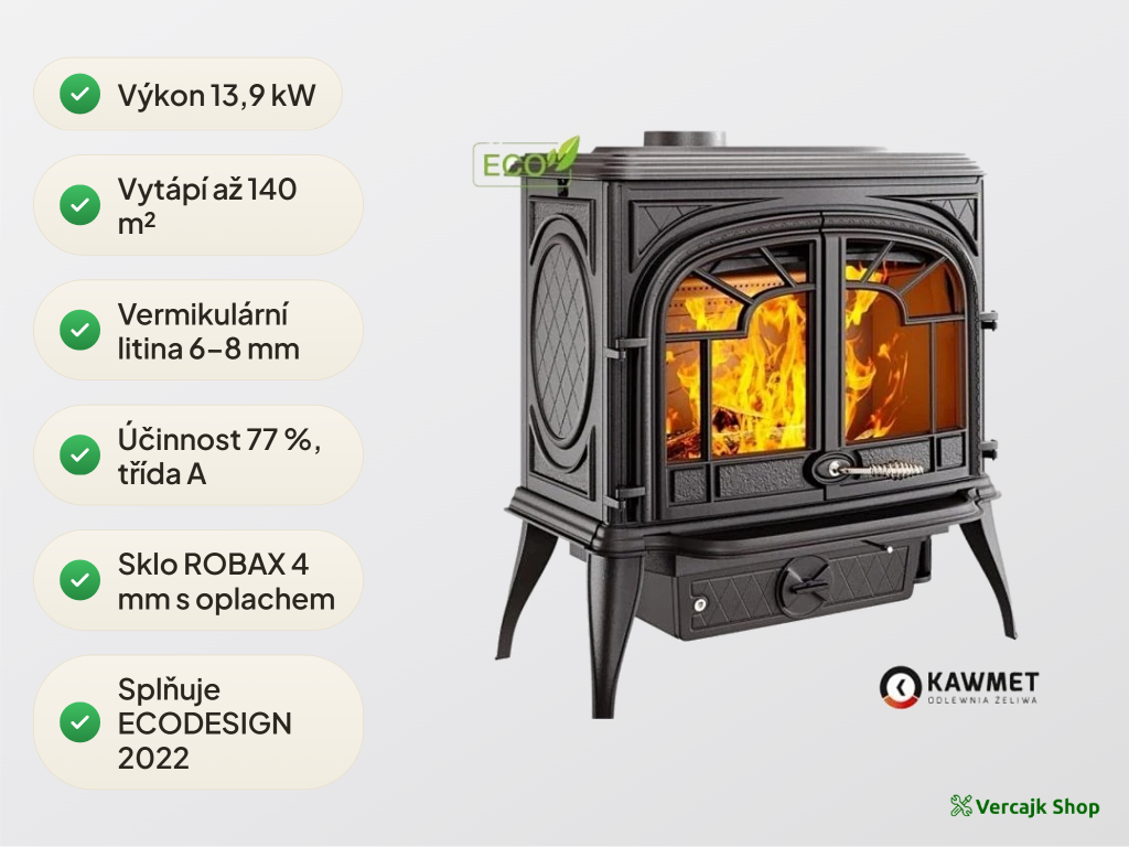 Napojení kamen SPARTA S10 ECO na kouřovod 150 mm