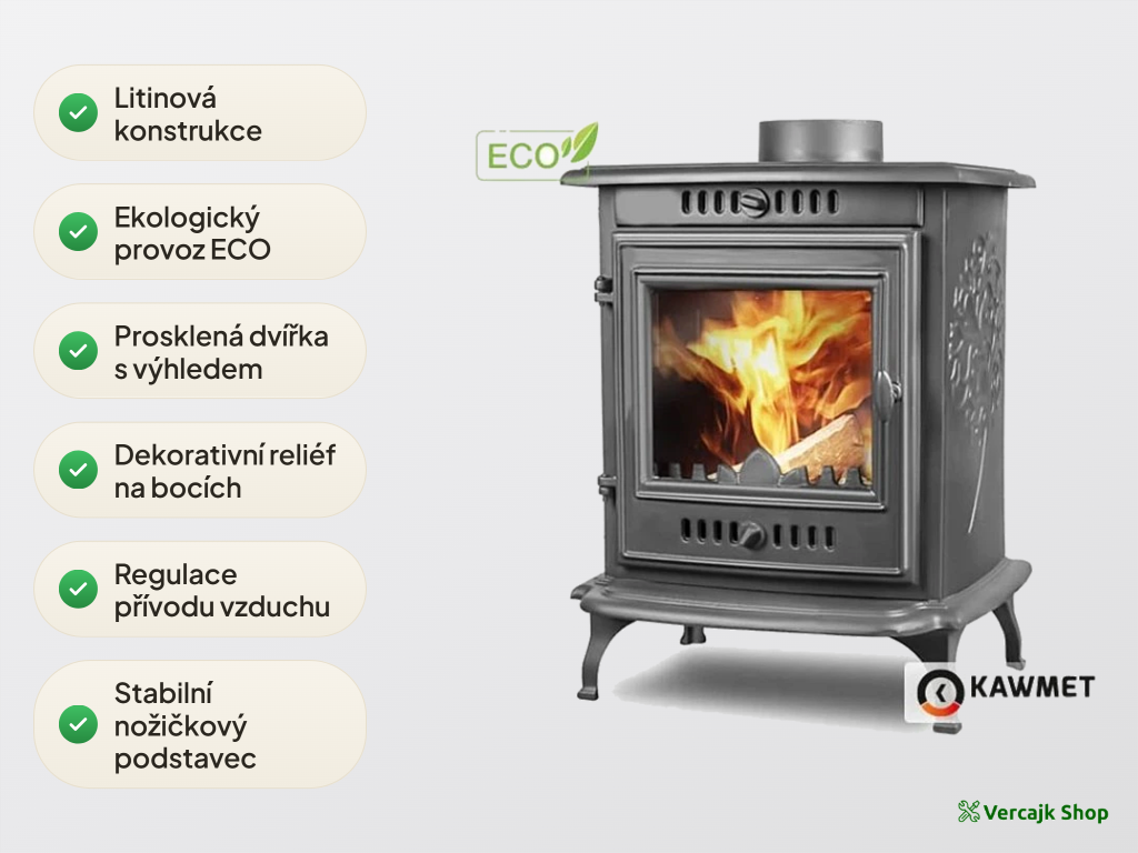 Bezpečná instalace kamen P10 ECO na nehořlavou podložku