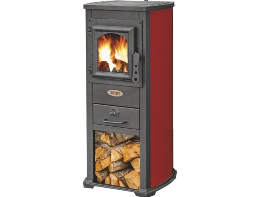 Krbová kamna BLIST EKONOMIK LUX / BERNA LUX 5,3 kW — teplovzdušná kamna na dřevo se šamotem, celkový pohled