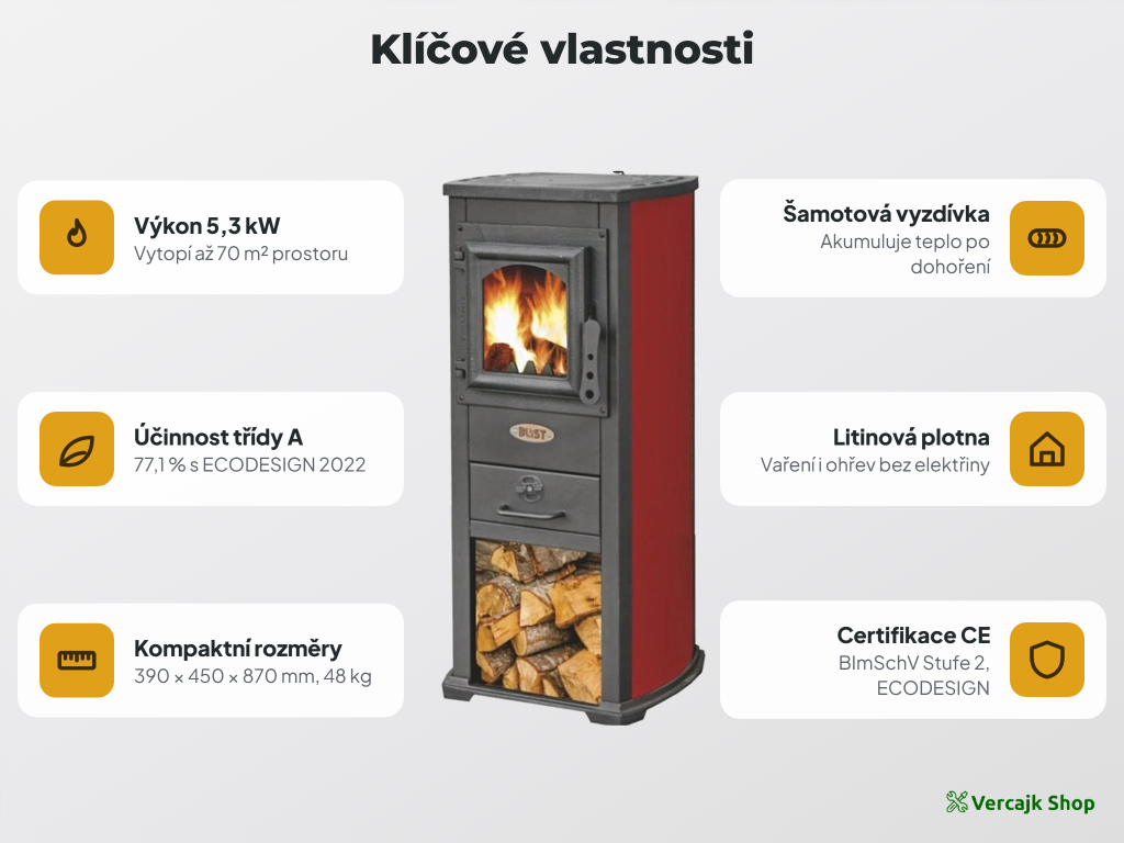 BLIST EKONOMIK LUX / BERNA LUX v provozu — teplovzdušná kamna na dřevo v obýváku