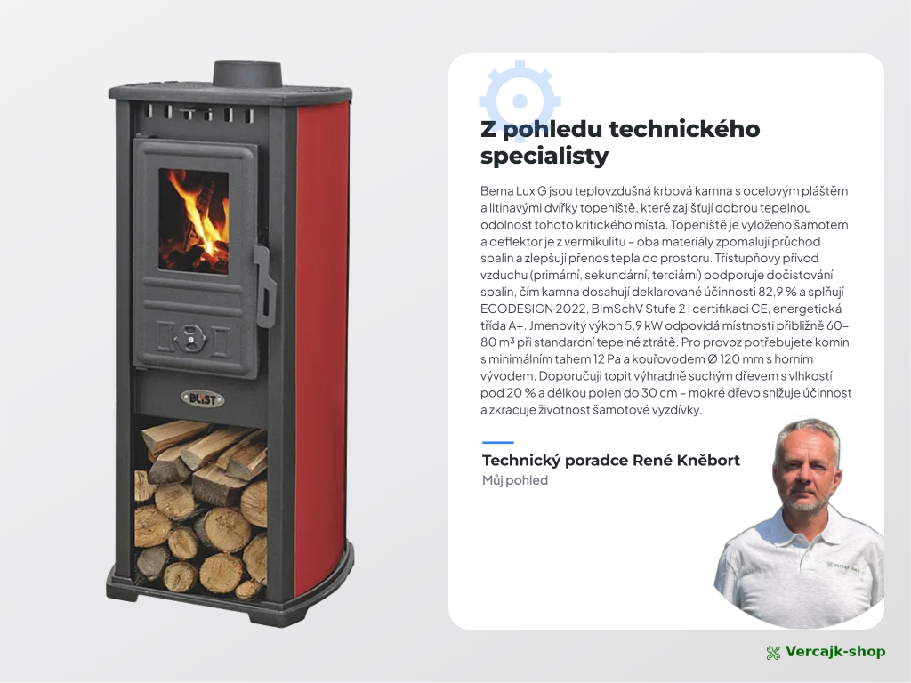Krbová kamna BERNA Lux G připravená k odeslání
