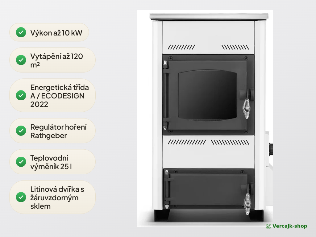 TEMY ES 10 kW — regulátor tepla a prosklená dvířka
