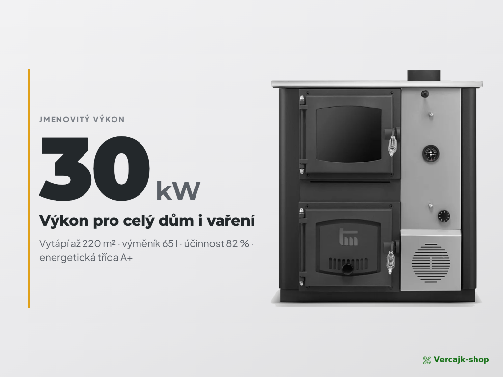 TEMY PRO 30 kW — napojení kouřovodu a otopné soustavy