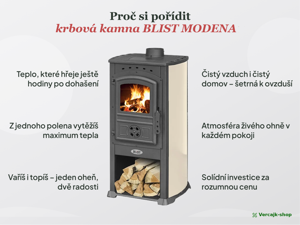 BLIST MODENA — horní vývod kouřovodu 120 mm