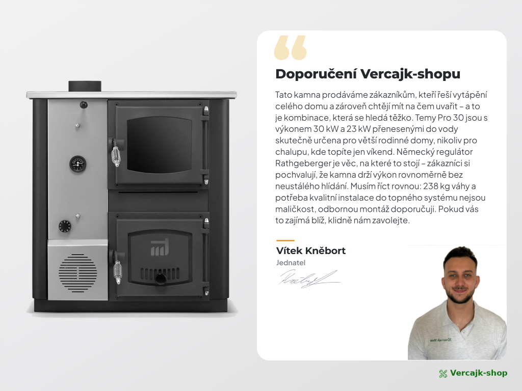 TEMY PRO 30 kW — kotel s výměníkem připravený k zapojení