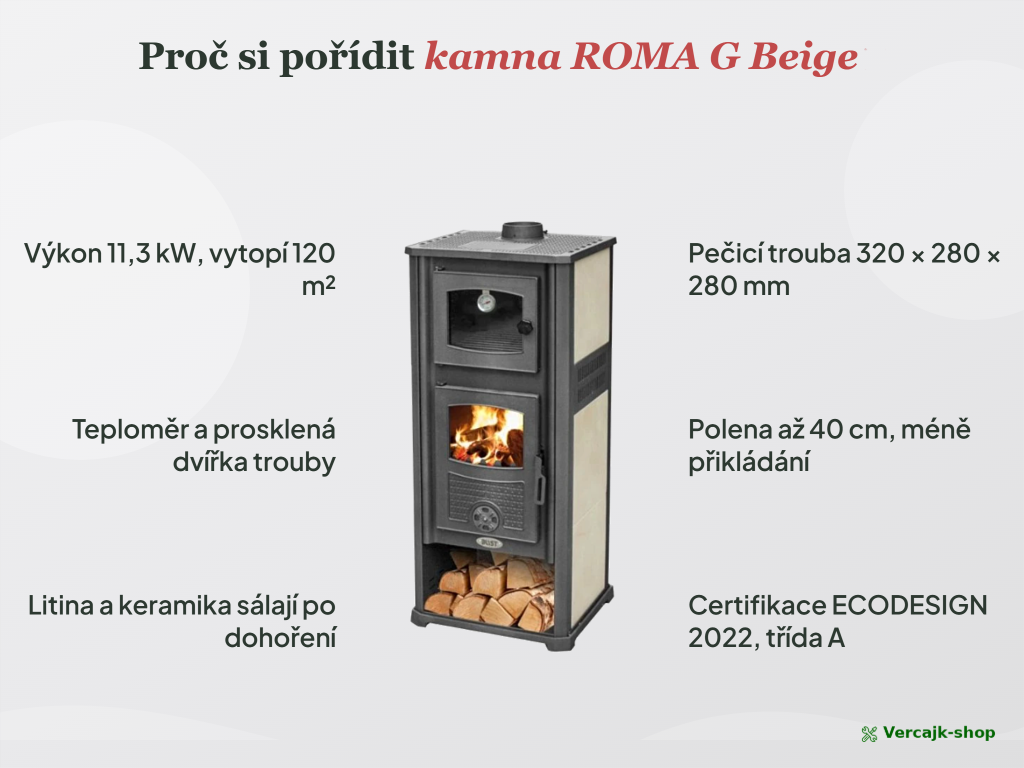 ROMA G — bezpečné umístění těžkých kamen, odstupy a podložka