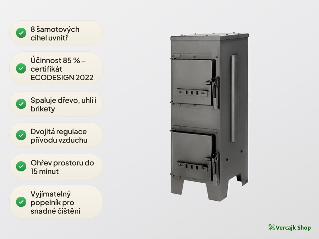 Napojení kamen EKON na kouřovod 120 mm zadním vývodem