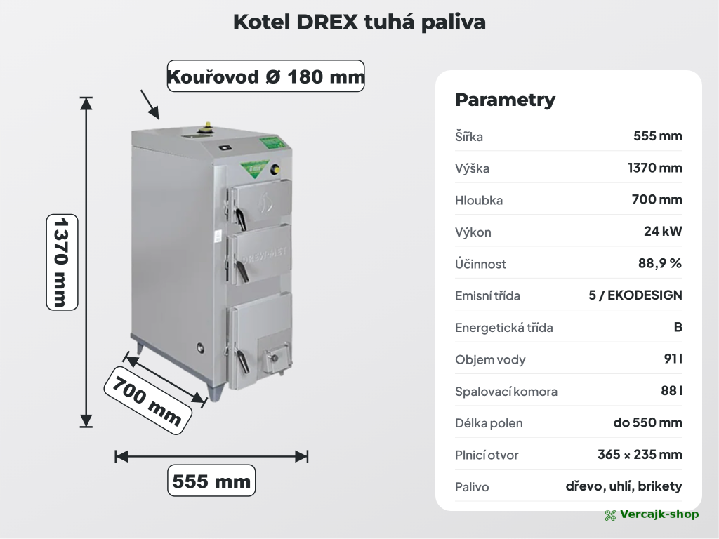 DREX 24 kW — čištění komory a popelníku