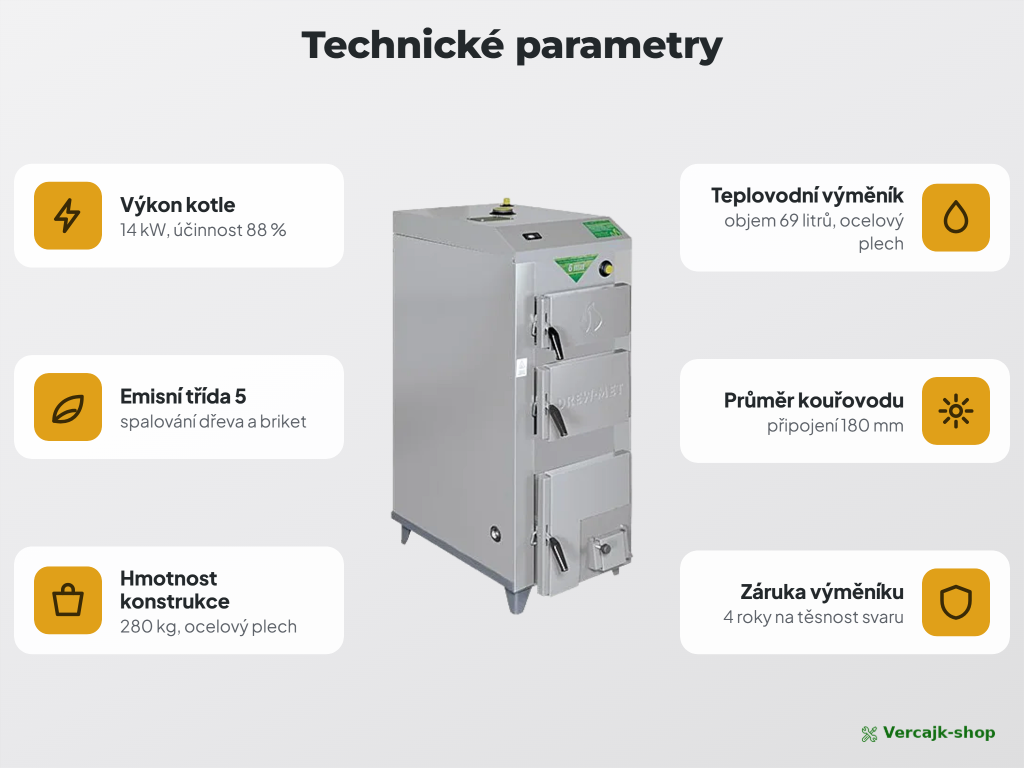 Kotel DREX 14 kW v kotelně