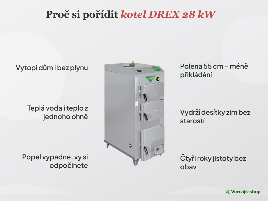 Kotel DREX 28 kW připravený k odeslání