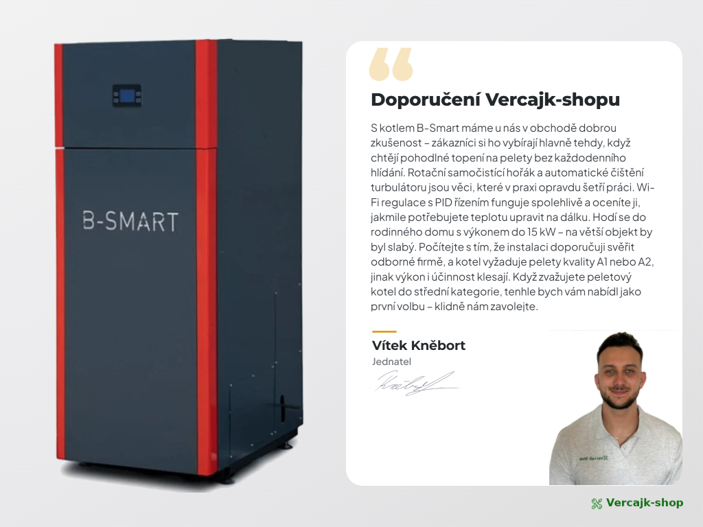 Čištění hořáku a popelníku kotle B-Smart 15 kW
