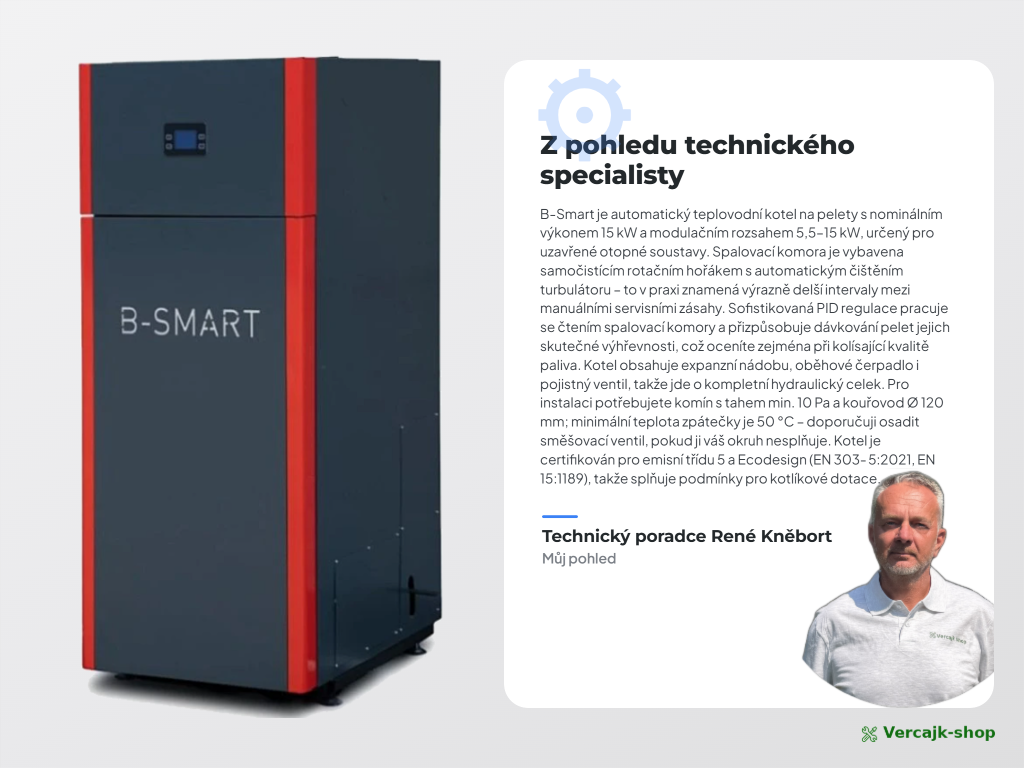Termomont B-Smart — automatický kotel na dřevěné pelety
