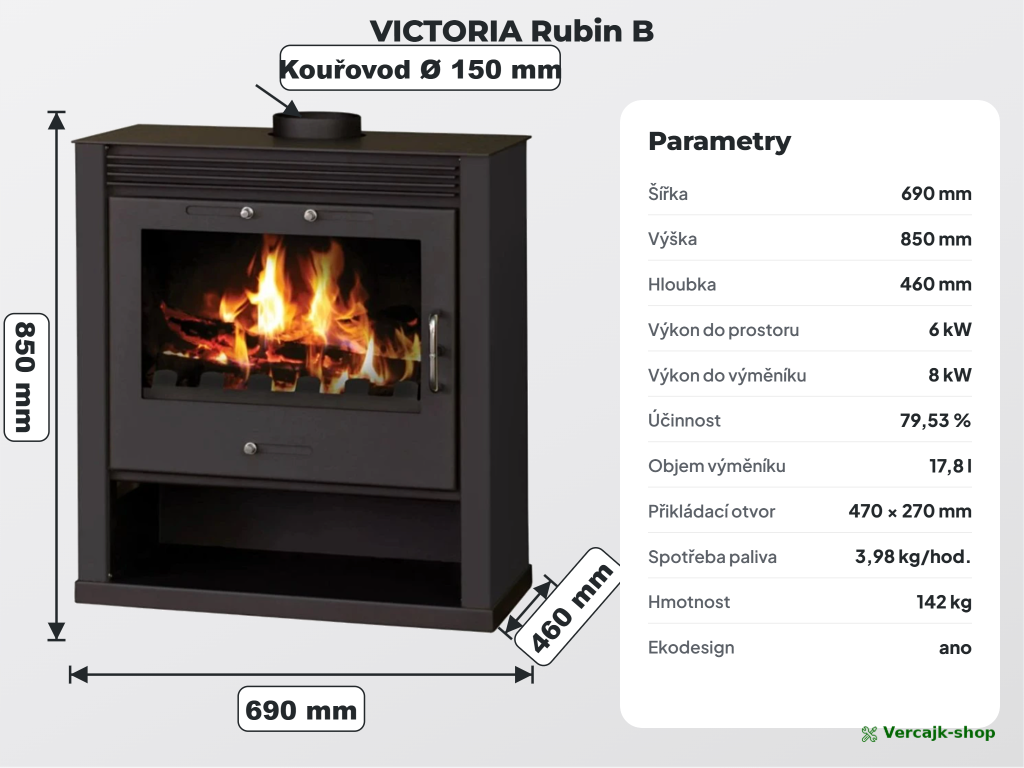 Doprava teplovodních krbových kamen VICTORIA Rubin B na paletě
