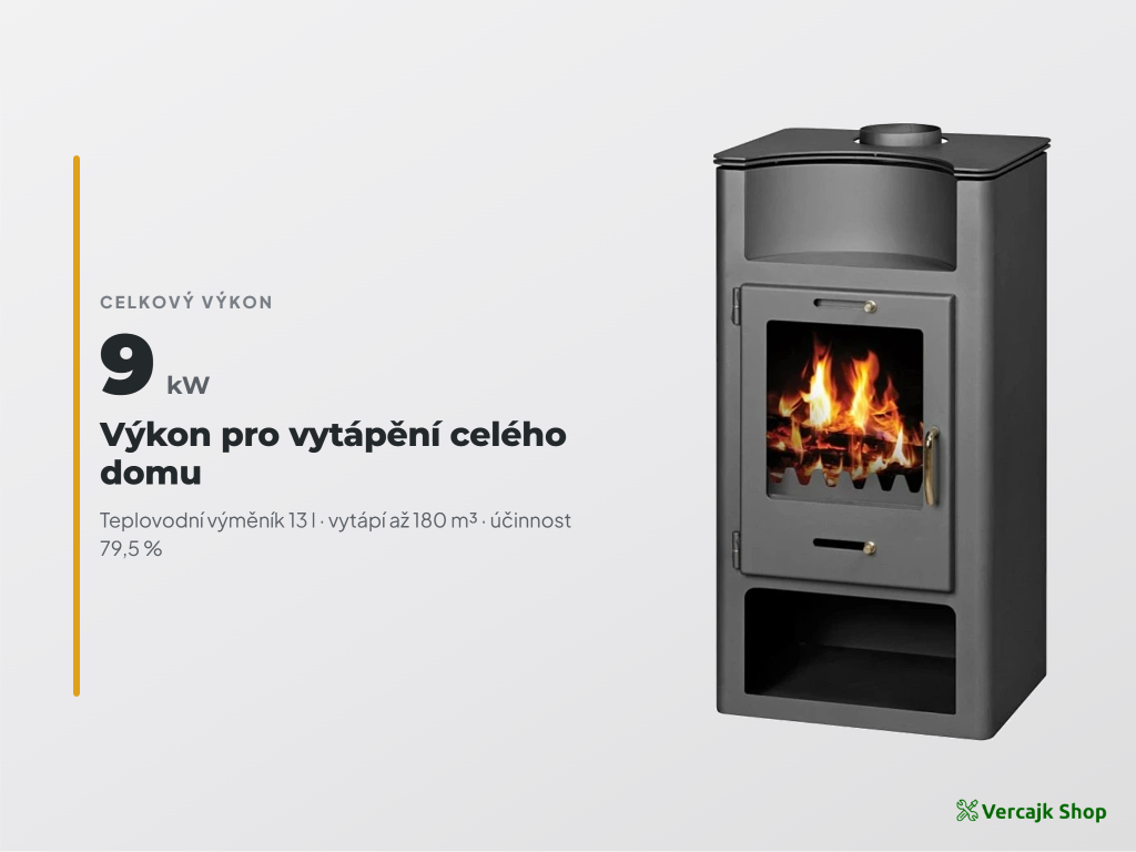 Zapojení kamen VICTORIA Elegance BO do topné soustavy a na komín 150 mm