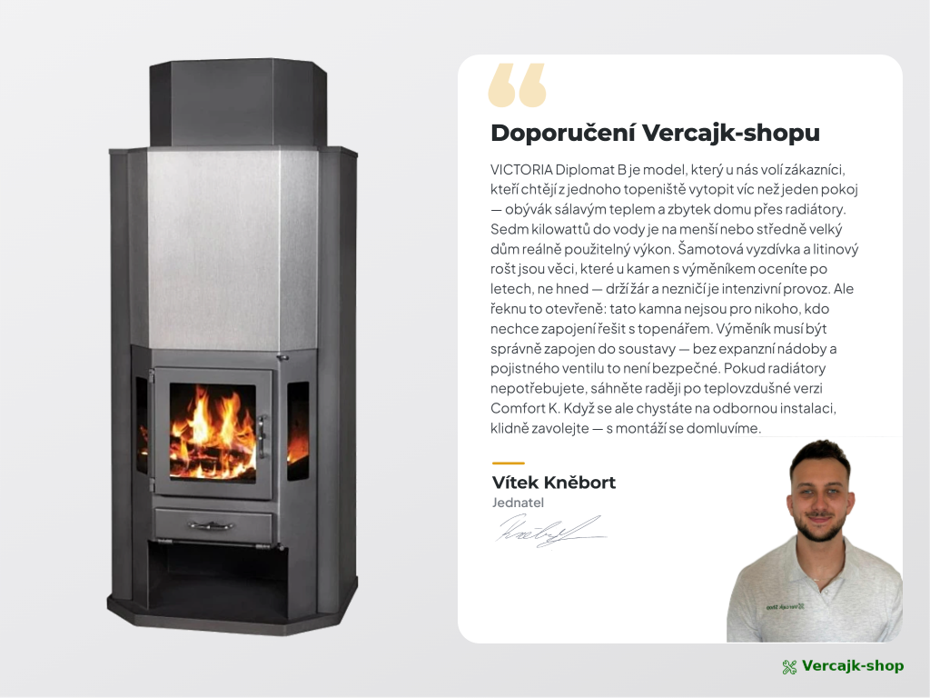Doprava teplovodních krbových kamen VICTORIA Diplomat B na paletě