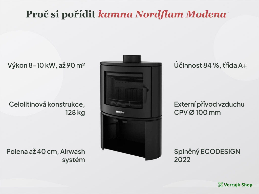 Litinová kamna MODENA EKO připravená k instalaci