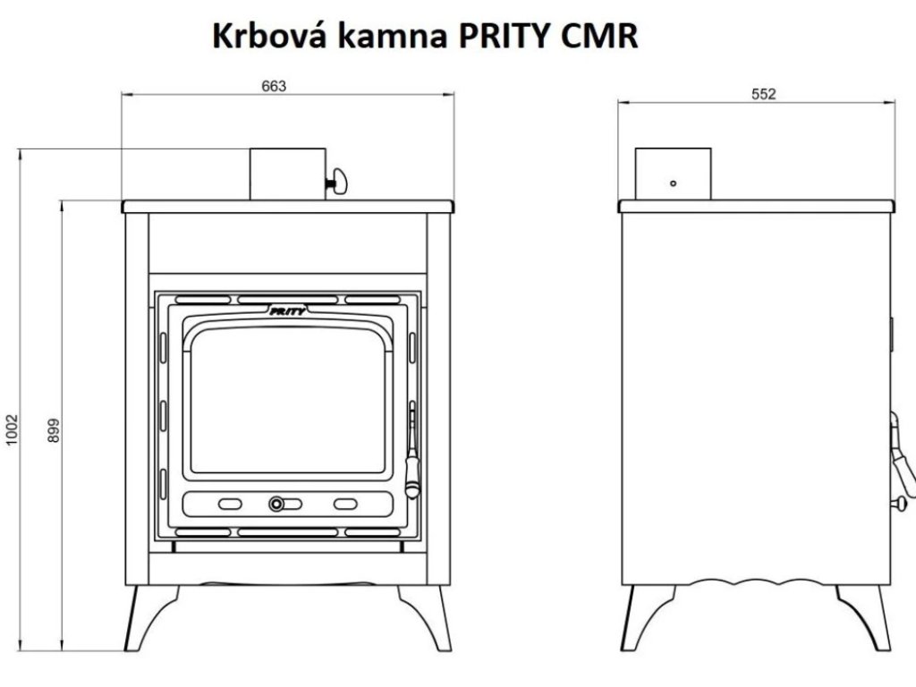 Detail krbových kamen PRITY CMR