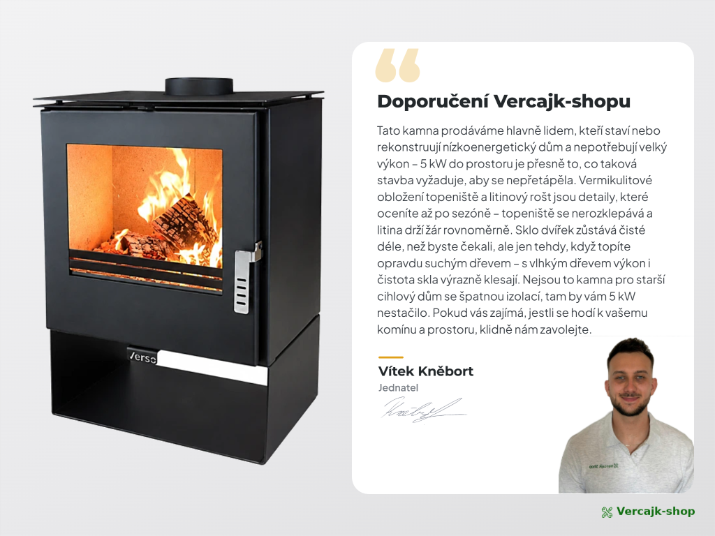 VERSO Rheia — obsah dodávky krbových kamen