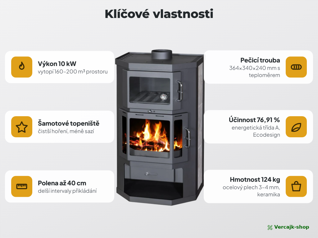 VICTORIA Taro F — pečení v troubě na dřevě, prosklené dvířka trouby