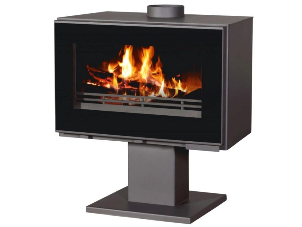 Designová krbová kamna VICTORIA na nožičce, grafitově šedá