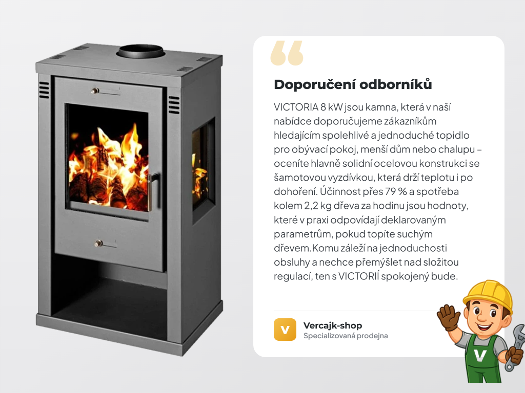 VICTORIA Vision — topeniště se šamotovou vyzdívkou a litinovým roštem
