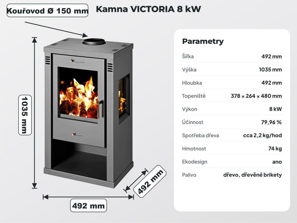 Doprava krbových kamen VICTORIA Vision
