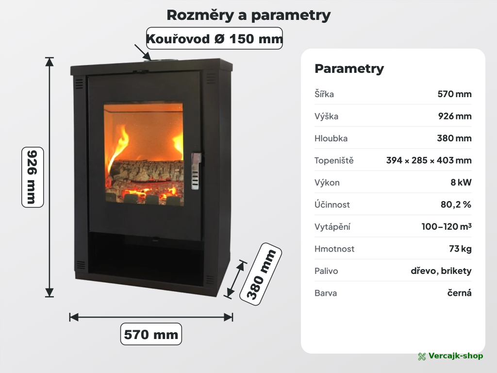 VERSO Lheia — obsah dodávky krbových kamen