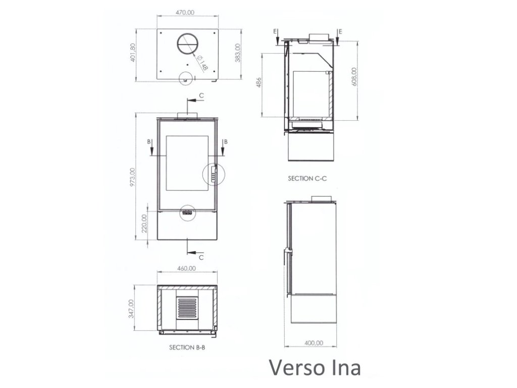 Krbová kamna VERSO, 8 kW
