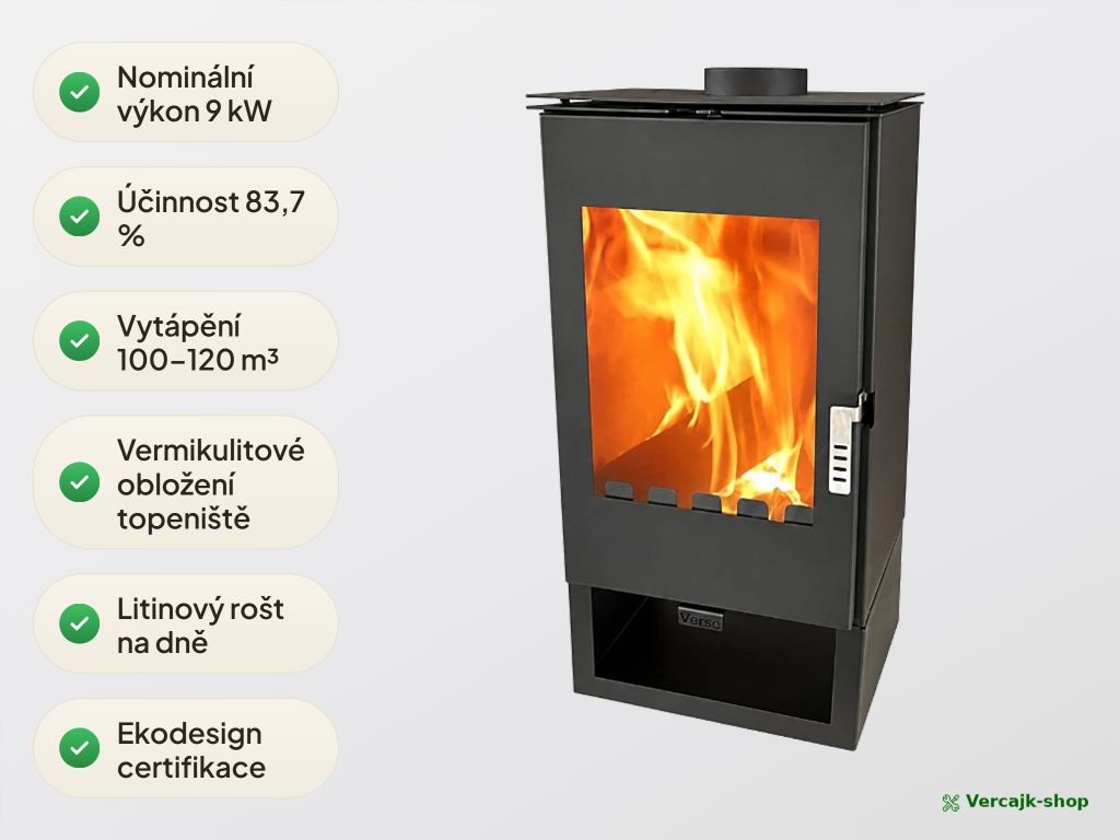 VERSO Ina — jak fungují teplovzdušná kamna, oheň za sklem