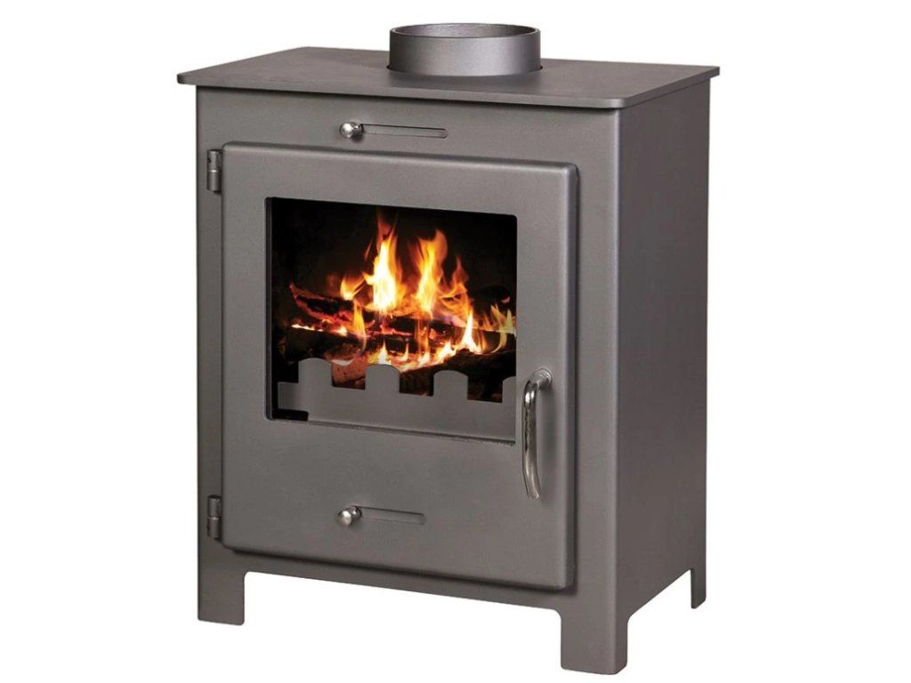 Krbová kamna VICTORIA Nero 6 kW s vývodem horním i zadním — celkový pohled