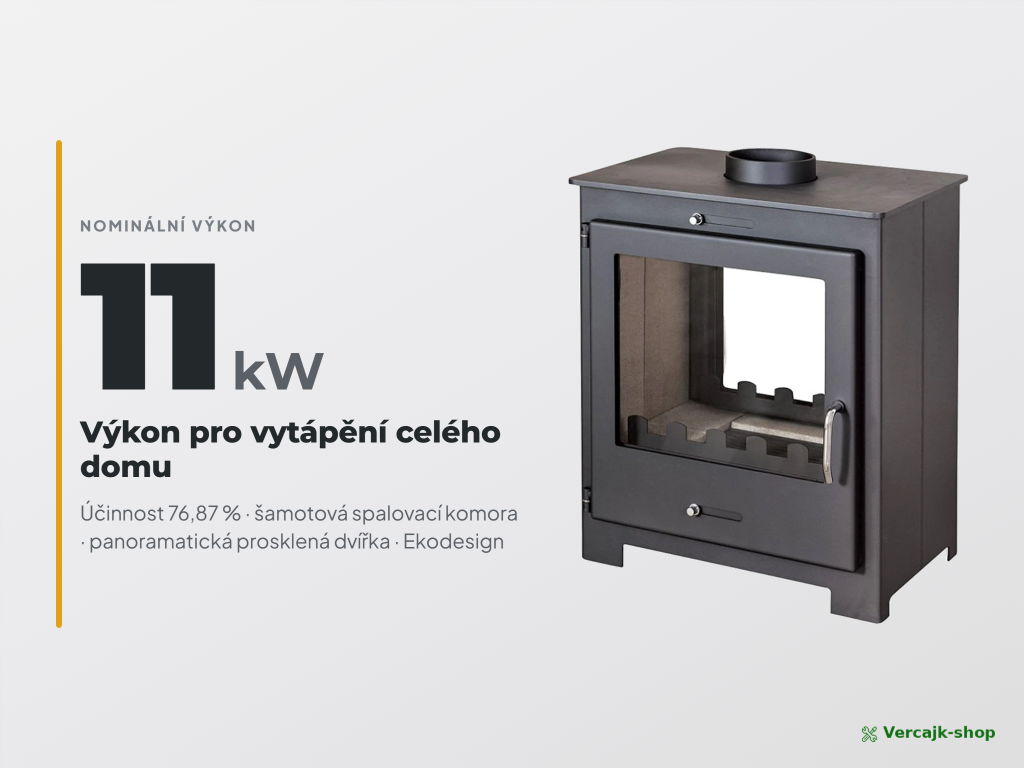 VICTORIA Brita — panoramatická krbová kamna VICTORIA 11 kW, celkový pohled