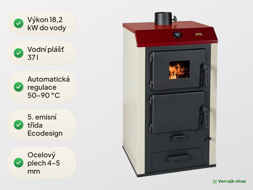 PRITY NS 20 — kotel připravený k instalaci v kotelně